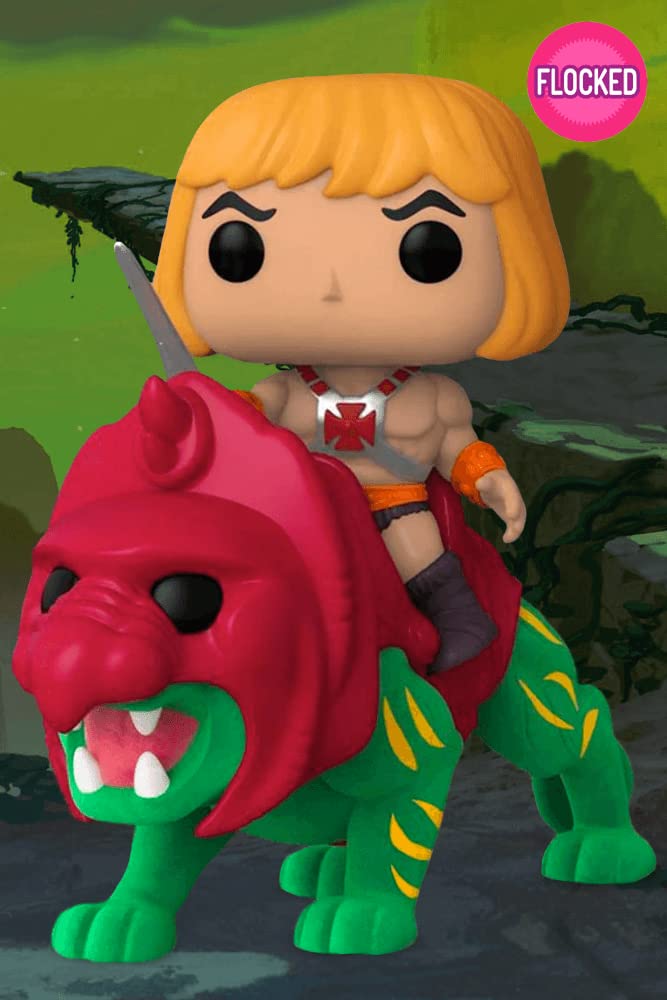 Funko Pop! Ride Deluxe: Masters of The Universe - He-Man On BC - Beflockt - Vinyl-Sammelfigur - Geschenkidee - Offizielle Handelswaren - Spielzeug Für Kinder und Erwachsene - TV Fans