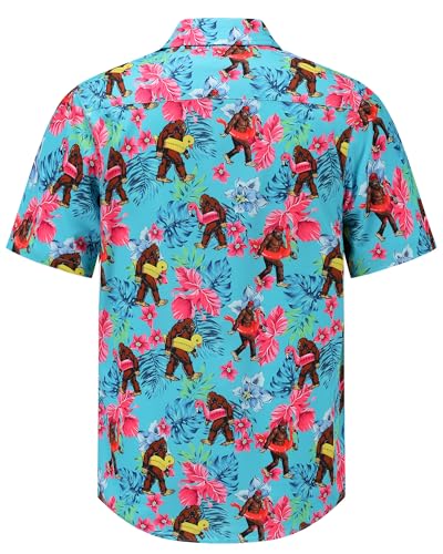 Mens Hawaiian Shirts and Shorts Set 2 Pieces Beach Outfits Summer Vacation Tropical Suit with Bucket Hats4