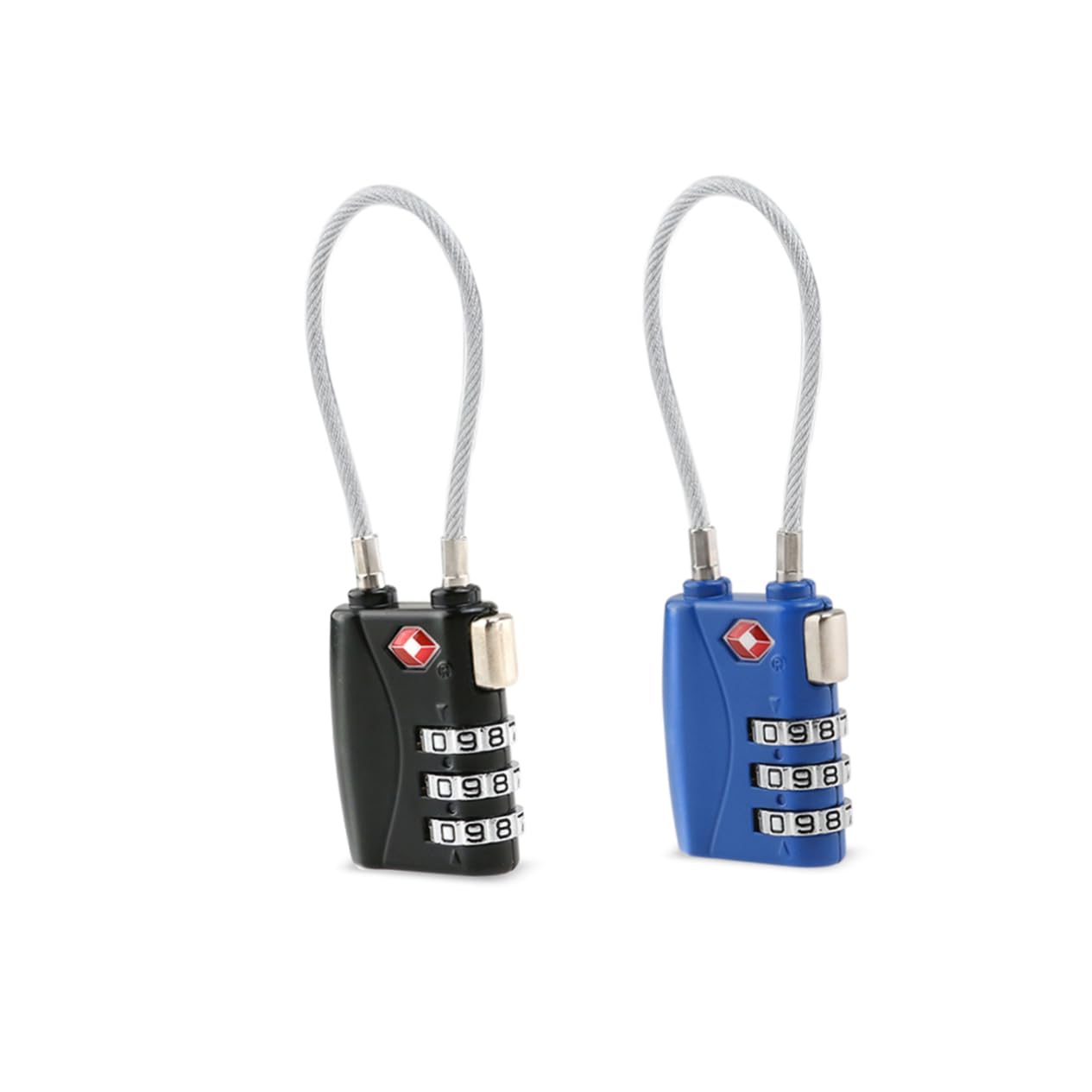 OSALADI 6 piezas Candado Tsa Aprobado para Equipaje Combinación de Dígitos Candados de Seguridad Zinc Duradero Colores Negro y Azul para Maletas y Mochilas