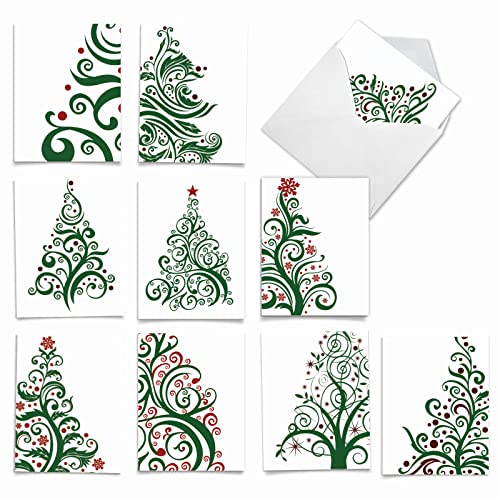 10 cartes de Noël sapin et enveloppes à offrir ou pour accompagner vos cadeaux