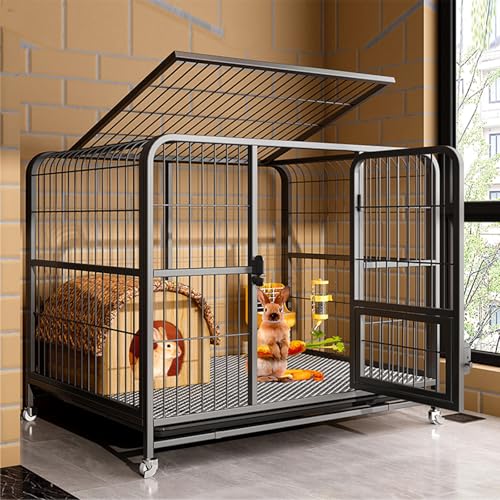Grande cage lapin avec tiroirs profonds amovibles et structure robuste