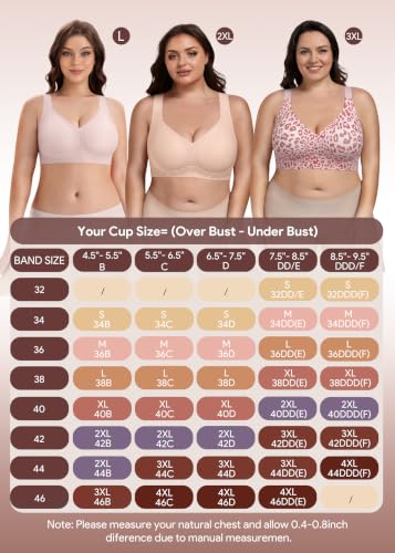 Image of HBselect Jelly Bras for Women No Underwire Plus Size Wireless Seamless Bras | push up,full coverage,for large breast,minimizer bra,separation & support,tshirt bras,soft comfy seamless wireless bralette