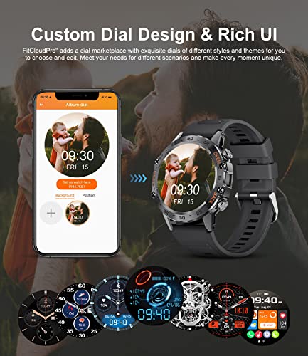 Image of SUNKTA Smart Watch for Men Bluetooth Calls with,1.39''HD Touch Screen Tactical Smartwatch for Android and iPhone,5ATM Waterproof Fitness Watch with Blood Pressure /Heart Rate Monitor BlackSilicone