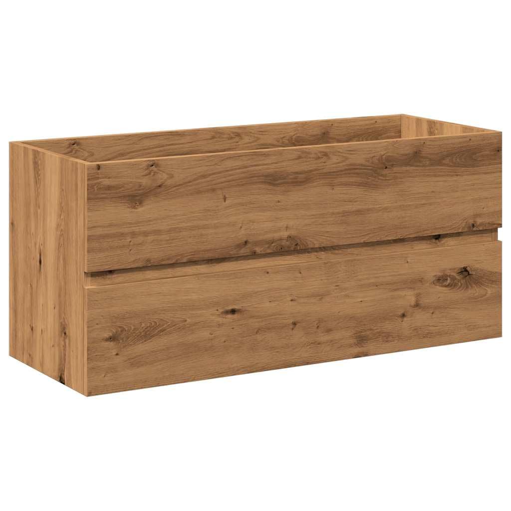 Mobile sottolavabo con lavabo da incasso, in legno di quercia Artisan, 100 x 38,5 x 45 cm, mobile da bagno con cassetto e ripiano per ospiti WC e bagno
