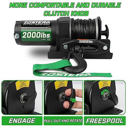 Zostera USAM-ZTEW01 2000Lbs Atv/Utv Winch Electric Winch 12V,Atv Winch thumb #3