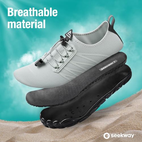 Image of SEEKWAY Mens Womens Water Shoes Quick-Dry Aqua Sock Barefoot Athletic Sports Shoes for Outdoor Beach Swim surf Walking Diving Boating Hiking Pool