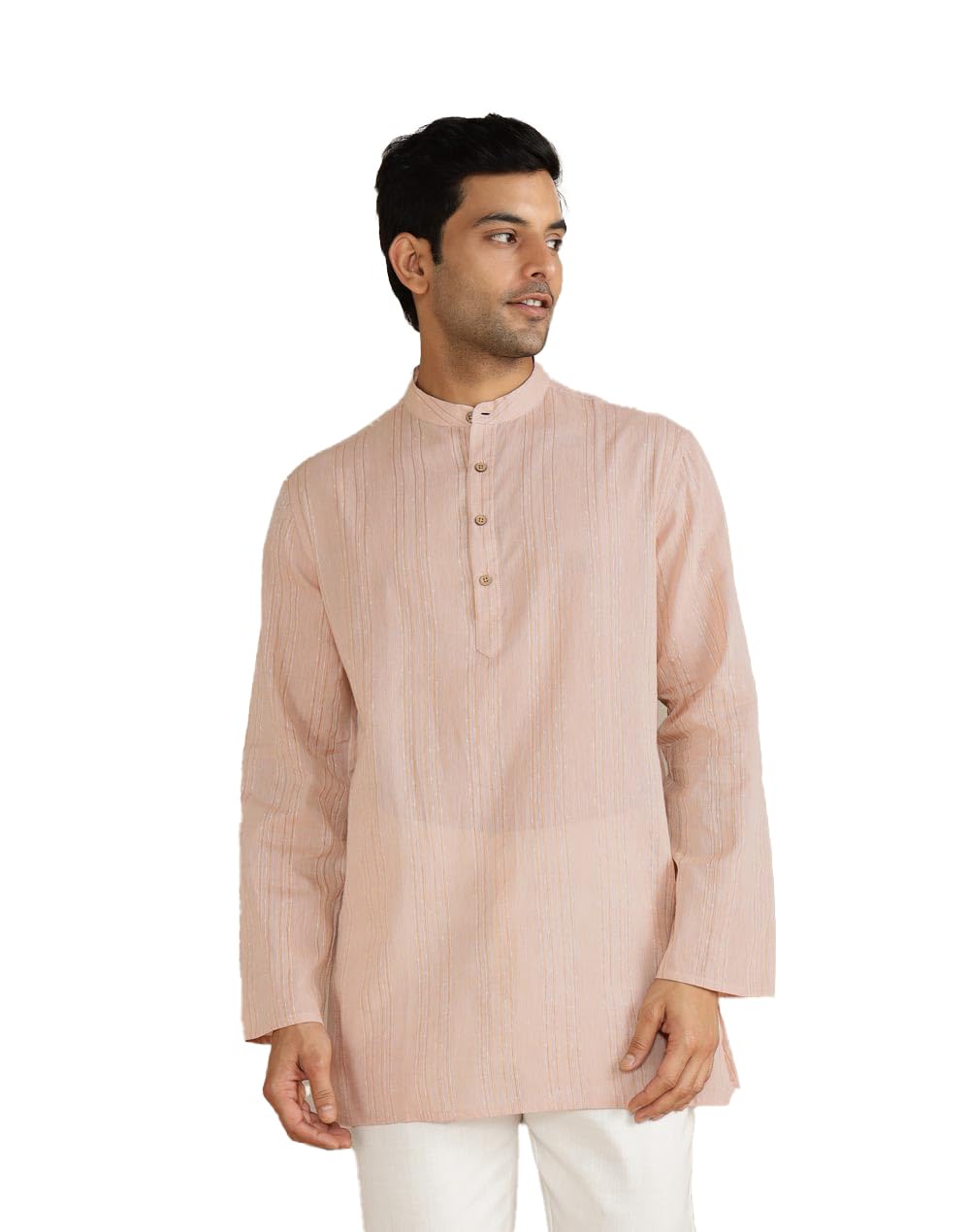 fabindia Beige Cotton Blend Self Design Comfort Fit Kurta-picture-43