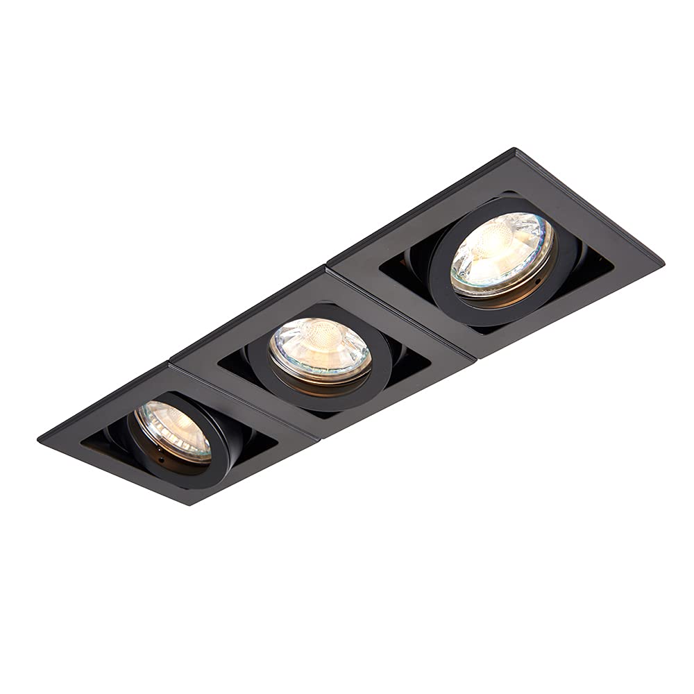 Downlight Slim Profile Recessed GU10 Adjustable Matt Black Boxed XENO Saxby