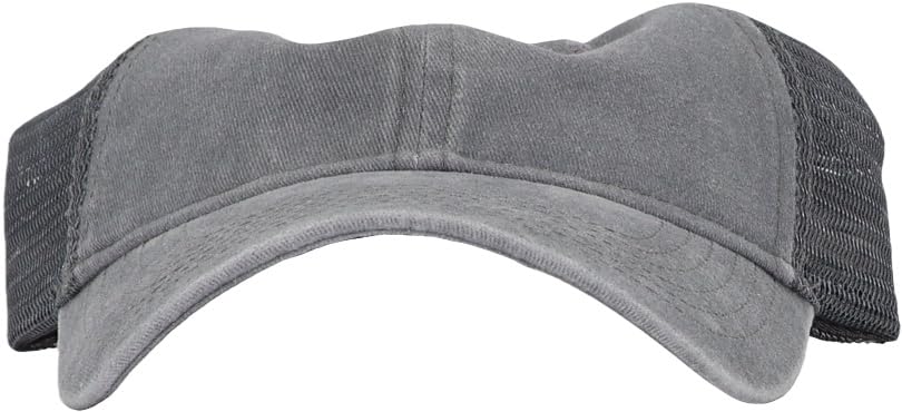 Image of Washed Cotton Trucker Hat, Soft Mesh Baseball Cap with Adjustable Snapback | Unstructured Vintage Distressed Dad Hats, Breathable Lightweight Casual Outdoor Summer Ball Caps for Men Women