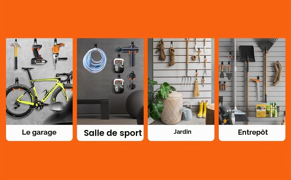 Crochets de Garage : Solution Antichute pour Rangement de Vélo et Outil