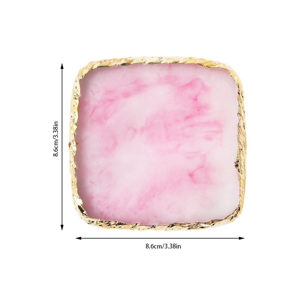 Nail Art Palette,Resin Nail Art Palette,Nail Art Palette Gold Edge Nail Holder Resin Agate Ornaments Nail Gel Color Makeup Display Board Mixed Color Pallet Purple