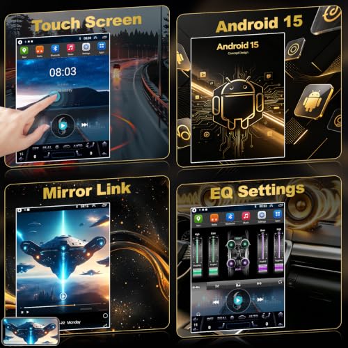 Image of for Ford F150 2015 2016 2017 2018 2019 2020 Android 15 Car Stereo 8-core, 12.1 Inch IPS Touch Screen Car Radio with Wireless Carplay /Android Auto,GPS, WiFi, Bluetooth, FM, DVR