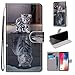Produktbild Miagon Flip PU Leder Schutzhülle für iPhone XS/X,Bunt Muster Hülle Brieftasche Case Cover Ständer mit Kartenfächer Trageschlaufe,Katze Tiger