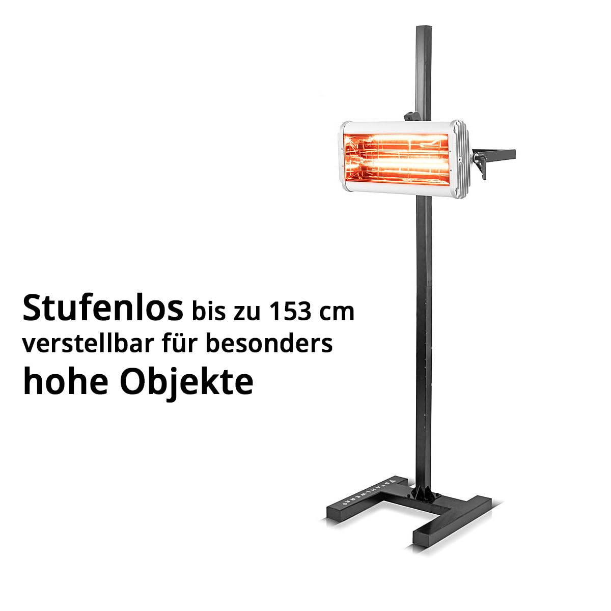 STAHLWERK Infrarot Lacktrockner IL-1200 ST mit 1.200 Watt und Stativ, leistungsstarker Infrarottrockner/IR Strahler/IR Trockner zum professionellen Trocknen von Autolack, Grundierungen uvm.