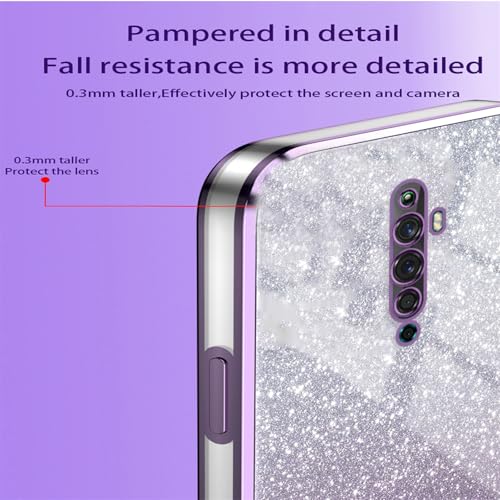 WBWONE Glitter Case for OPPO Reno 2Z (Reno2 Z) Case, Electroplated Edge, Flexible Protection - Image 3