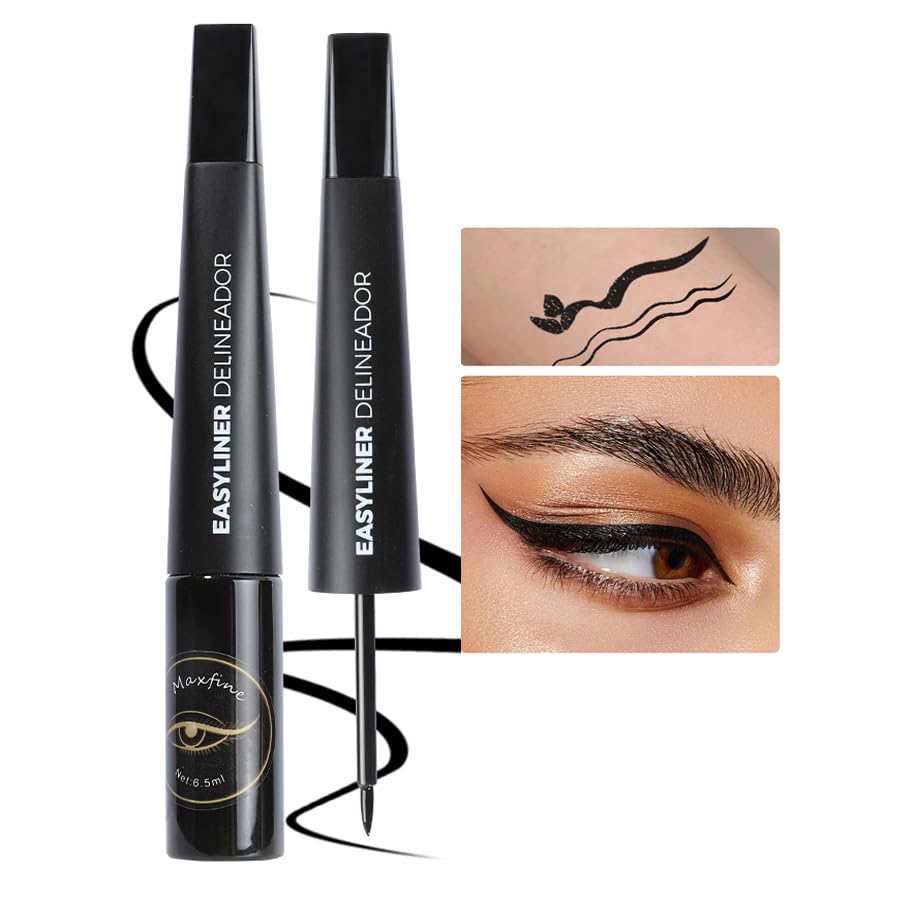 AKARY Dip Eyeliner Waterproof 24H Longlasting Black Liquid Eyeliner Quick Drying Colored Eye Liner Pencil for Women Bold