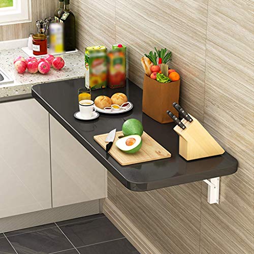 Bureau d'ordinateur table pliante murale cuisine établi rabattable noir