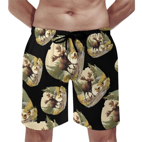 Duck Moose Men's Swim Trunks Quick Dry Board Shorts Hawaiian Beach Shorts With Pocket