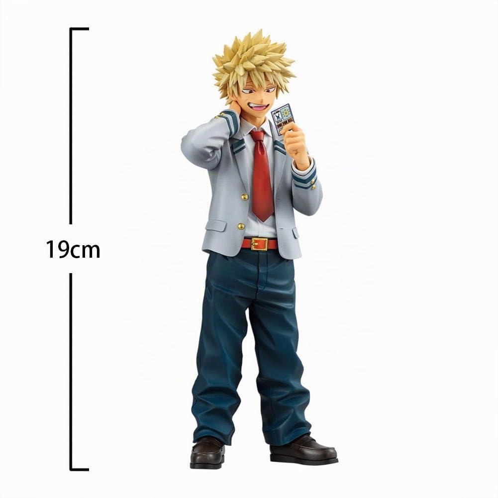 Zhongkaihua, Figura di Bakugou Katsuki con Uniforme Scolastica, Carattere dell'anime Bakugou, Action Figure Manga da 19 cm, Modello in PVC da Collezione, Regalo per Fan di MHA