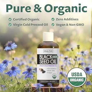 Organic Black Seed Oil | Cold Pressed Pure Black Cumin Seed Oil | Antioxidant, Blood Sugar & Liver Support | 100% Pure, Virgin Nigella Sativa | Zero Additives, Vegan & Non-GMO | 240ml (8 oz.)
