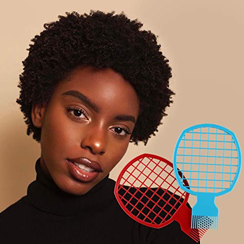 2 Pcs Afro Twist Comb Set Curl Weave Dreadlocks Natural Style Hair Brush Tool Suitable For Men Women Barber Better Than Sponge Easy To Clean(Blue&Red) #TOP4