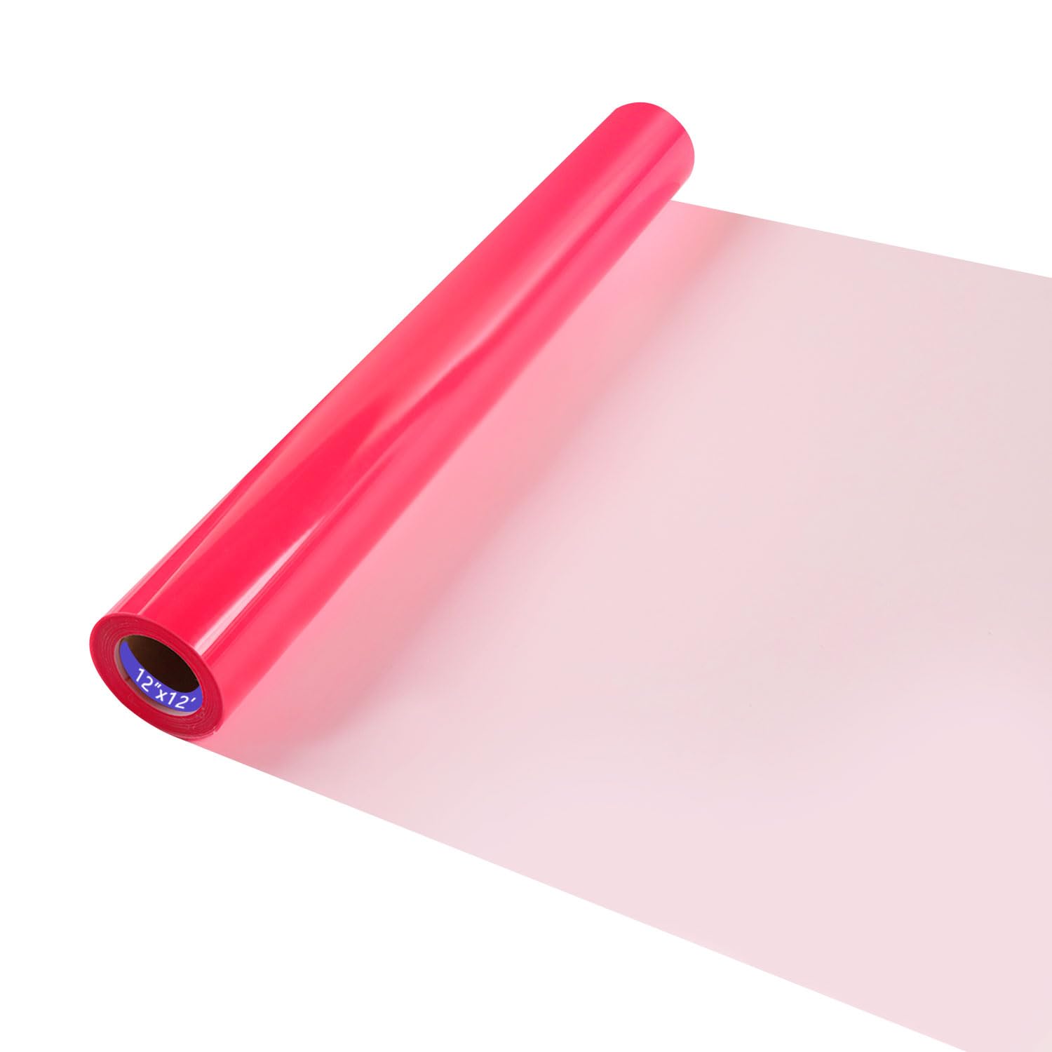 HTV Neon Red Iron on Vinyl 12Inch by 12ft Roll HTV Heat Transfer Vinyl for T-Shirt HTV Vinyl Rolls for All Cutter Machine - Easy to Cut &amp; Weed for Heat Vinyl Design (Neon Red, 12ft)