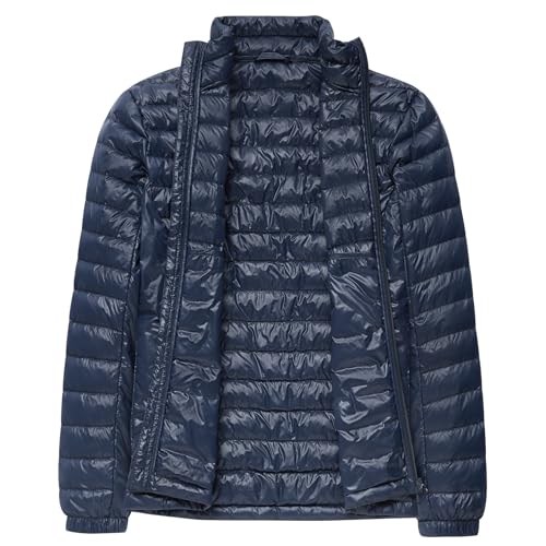 Image of Men's Lightweight Down Jacket Water Resistant Puffer Insulated Warm Winter Coat with Pockets
