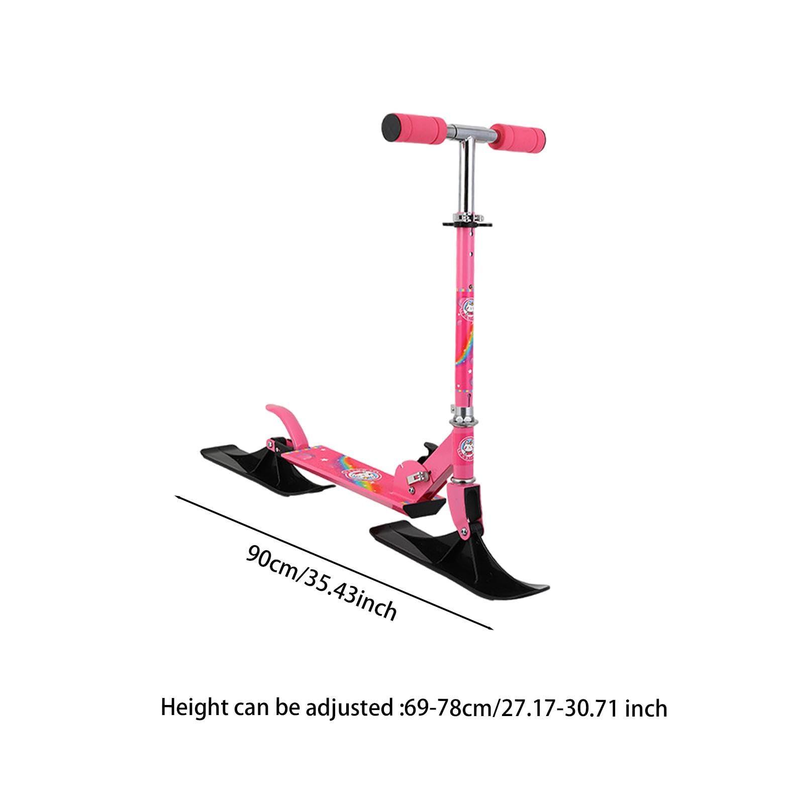 Vaveren Children's Outdoor Snow Scooter with Two Wheels for Balance Training, Rose Red