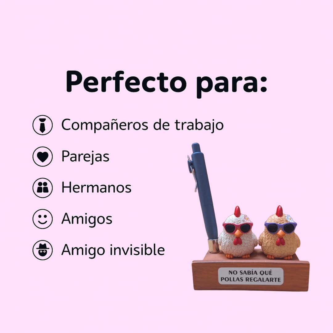Regalo Original y Gracioso para todos – Set de Gallinas Soporte para Móvil con Bolígrafo – Idea de Regalo Divertida para Oficina, Escritorio, Cumpleaños y Amigos