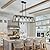 Senyshilon Kitchen Island Lighting, 5-Light Black Chandeliers for Dining Room Light Fixtures Over Table, Rectangle Chandelier with Cylinder Clear Glass, Farmhouse Chandelier for Kitchen Island