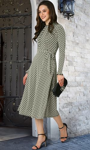 Image of KOH KOH Womens Long Sleeve Semi Formal Work Elegant Pockets Mini Midi Dress
