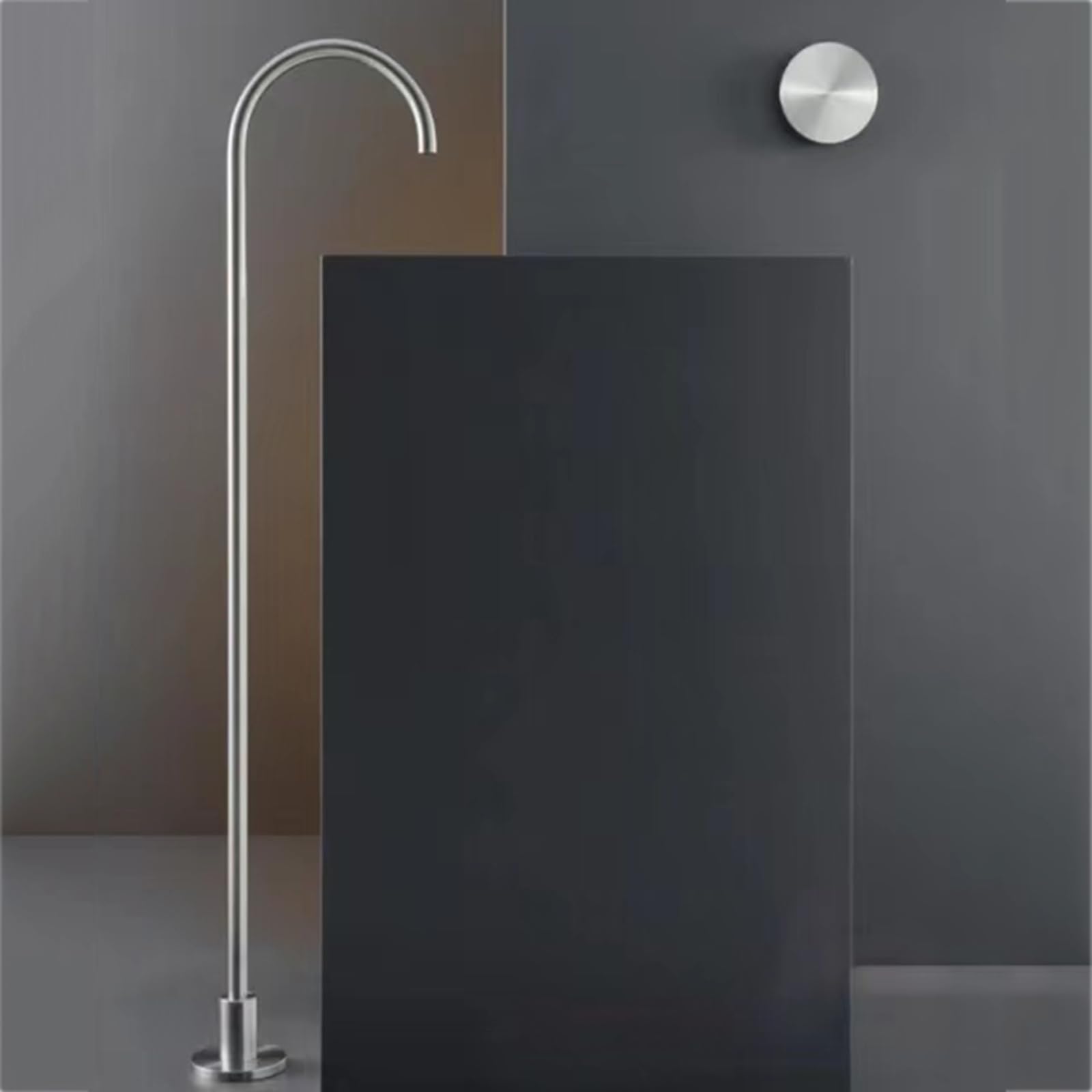 HADECOLL Freestanding Bath Mixer Tap Hot And Cold Concealed Bath Taps Brass Wall Mounted, Brushed Silver,Brushed Silver
