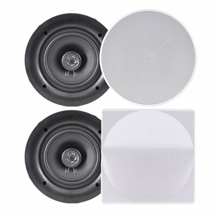Sonic Boom 6.5 in. in-Wall or in-Ceiling Dual Stereo Flush Mount Speakers - 2 Way, White
