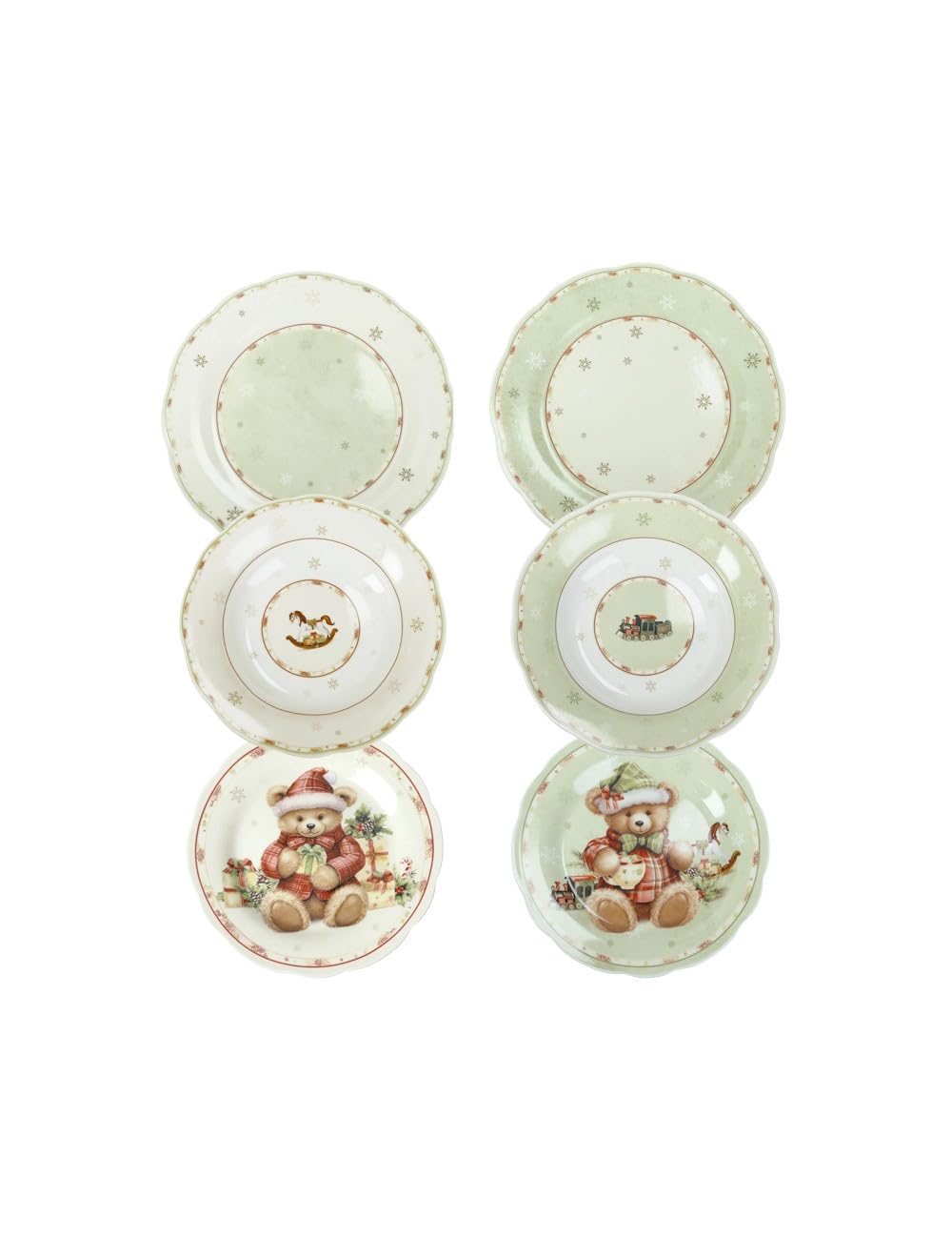 Brandani Tafelservice 18-teilig Porzellan 6 Etagen 6 tiefe 6 Früchte 27/22,5/19 cm