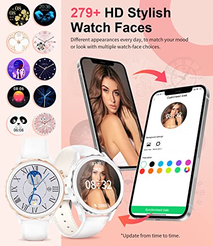 Lige Smart Watch For Women (Answer/Dial Call), 1.32 Full Touch Smart Watch For Android Ios Phones With Heart Rate & Sleep Monitor,100+ Multi-Sport Modes, Ceramics Fitness Smart Watch For Women #TOP4