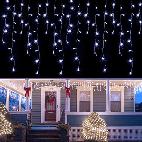 Joliyoou Christmas Lights, 360 LED 29.5ft Window Christmas Lights, 8 Modes Curtain Fairy Lights with 60 Drops, Outdoor Indoor Xmas Holiday Wedding Party Decorations, White Joliyoou Christmas Lights, 360 LED 29.5ft Window Christmas Lights, 8 Modes Curtain Fairy Lights with 60 Drops, Outdoor Indoor Xmas Holiday Wedding Party Decorations, White
