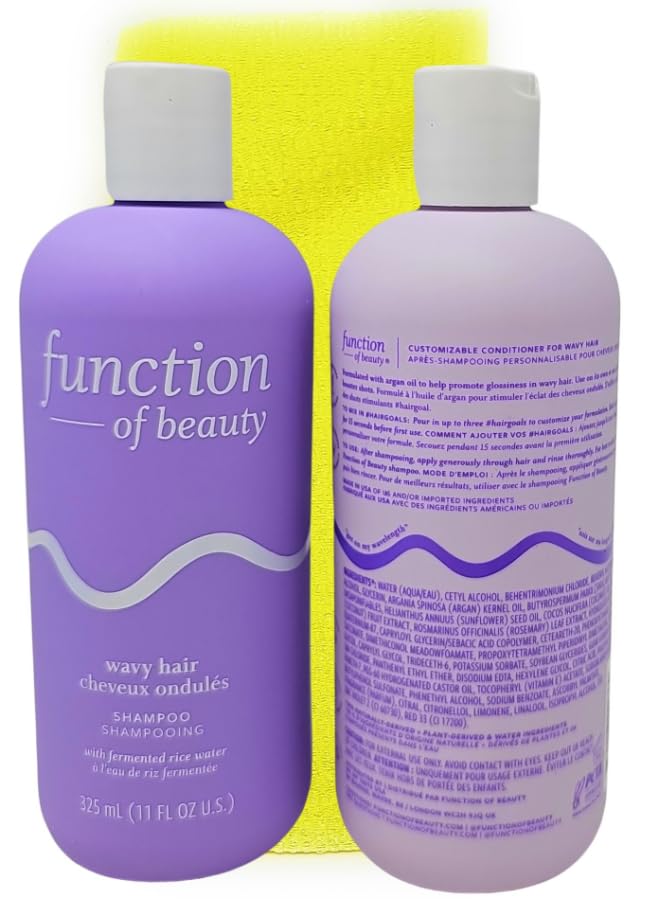 Miniatura 5 de Function of Beauty - Juego de champú y acondicionador para cabello ondulado (11 onzas) y toalla exfoliante Tesadorz