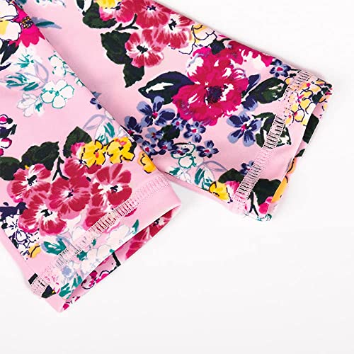 Julysand Girls Rash Guard Set Pink Flowers Modest Swimwear Long Sleeve Two Piece Swimsuit with Dress UV Sun Protection Suit4