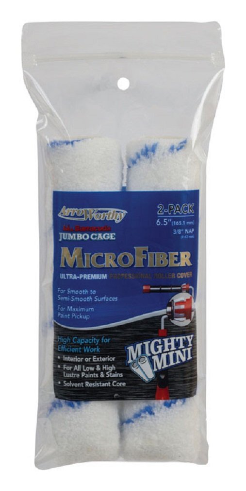 Arroworthy No Color Microfiber Nap Jumbo Cage Roller Refill Twin Pack - 6.5” X 3/8”