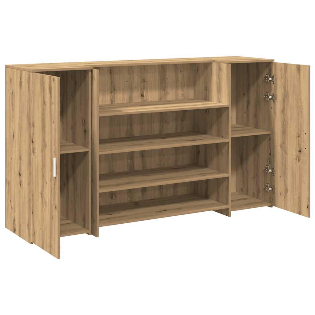 Banco reception Artisan Rovere 180 x 50 x 103,5 cm, materiale in legno, per ufficio, reception scrivania, con spazio di archiviazione per casa, ufficio, moderna soluzione di lavoro