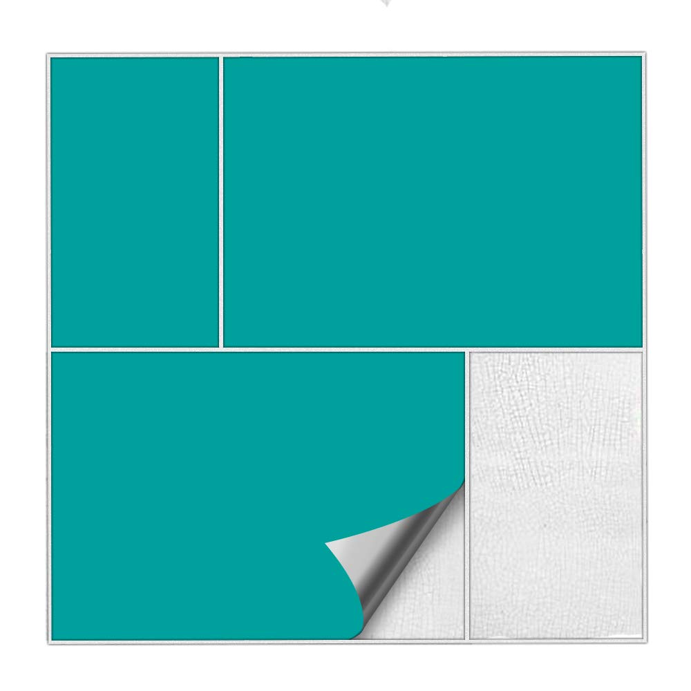 Kiwistar Tile Stickers Turquoise semi Gloss 15 x 20 cm - 1 Pieces - Adhesive Tiles - Tile Pattern - Sticker Tiles - Glue Over The Wall Tiles