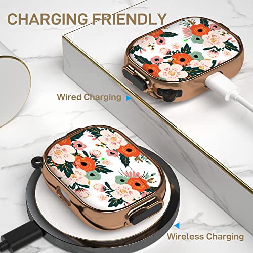 Image of Maxjoy for Airpods Pro 2nd Generation /1st Generation Case with Lock, Flower AirPod Pro 2 Case for Women Men with Keychain Protective Hard iPods Pro Cover for Airpods Pro (2022 /2019), Floral