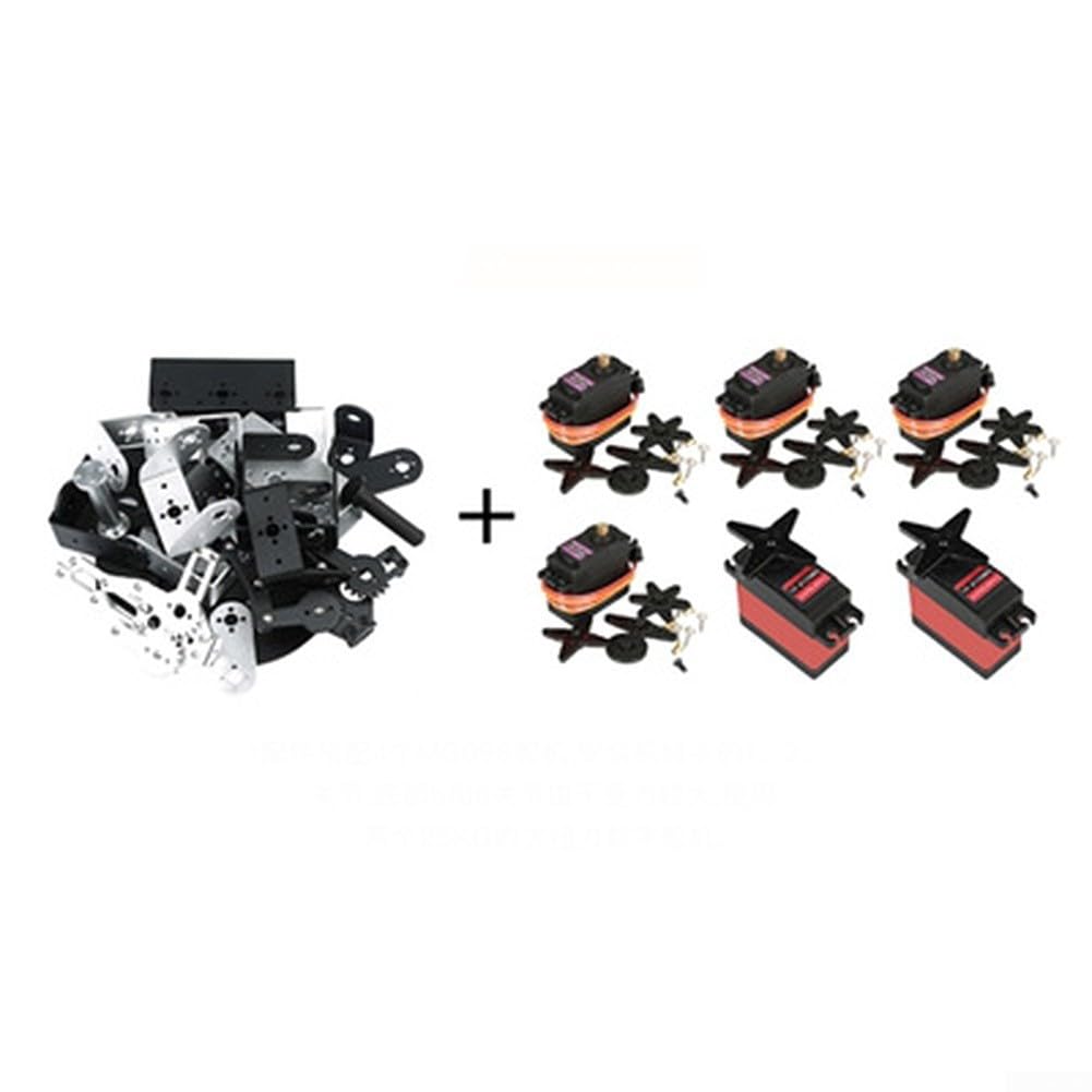 6DOF - Kit braccio robotico con 6 servi in metallo, 50,5 cm, manipolatore robot multiasse nero, set di montaggio fai da te per educazione STEM, progetti di ingegneria e allenamento per