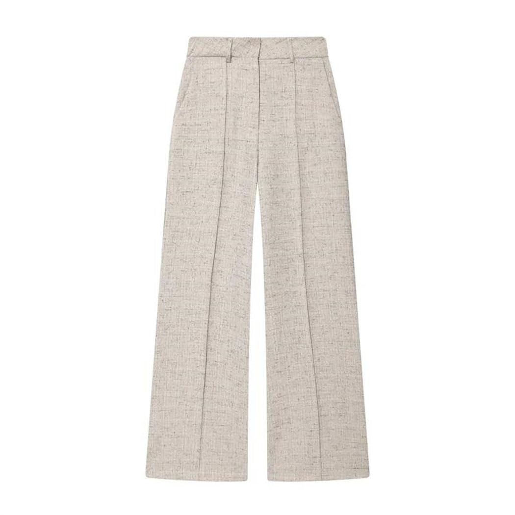 Women Sports Long Pants Autumn Style Khaki Textured Simple Wide-Leg Comfortable Fashion Trousers