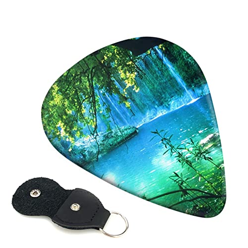 Lot de 6 médiators imprimés cascade avec boîte de rangement pour guitare acoustique et électrique - Les Beatles, Paul McCartney, John Lennon, RIngo Starr, George Harrison Lot de 6 médiators imprimés cascade avec boîte de rangement pour guitare acoustique et électrique