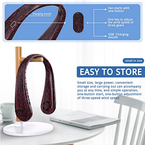 Image of FrSara Neck Fan, Portable Fan Strong Wind, Adjustable, 360 Cooling, Super Quiet, No Blade Fan Design, No Hair Twisting, Even Air Volume On Both Sides, Non-Slip Material, Short Charging, Long Use Time