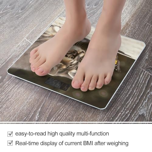 Báscula digital para baño con diseño de gato y mariposa miniatura 5
