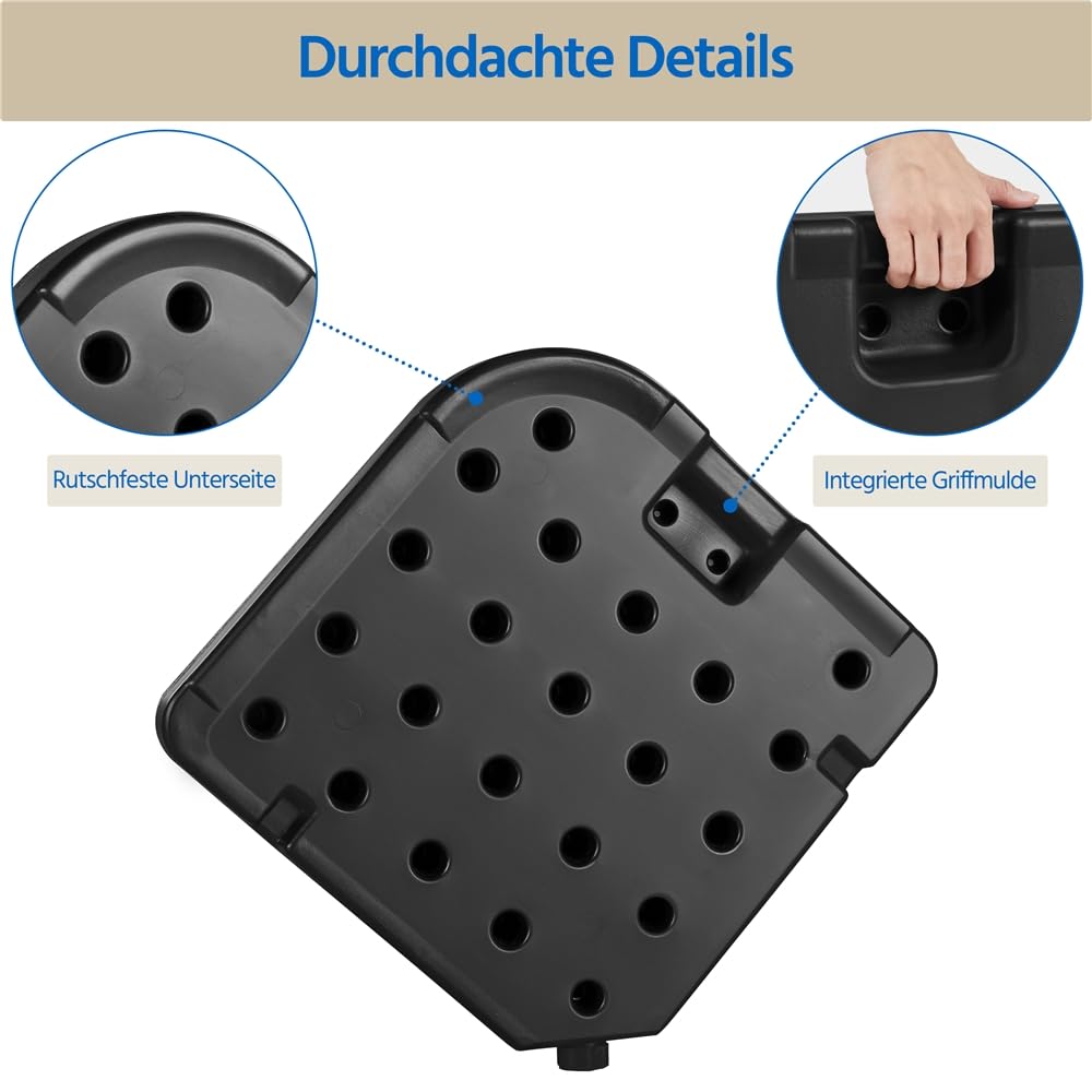 Yaheetech 4 Stück Sonnenschirmständer 50,5*50,5cm mit Wasser/Sand Befüllbar