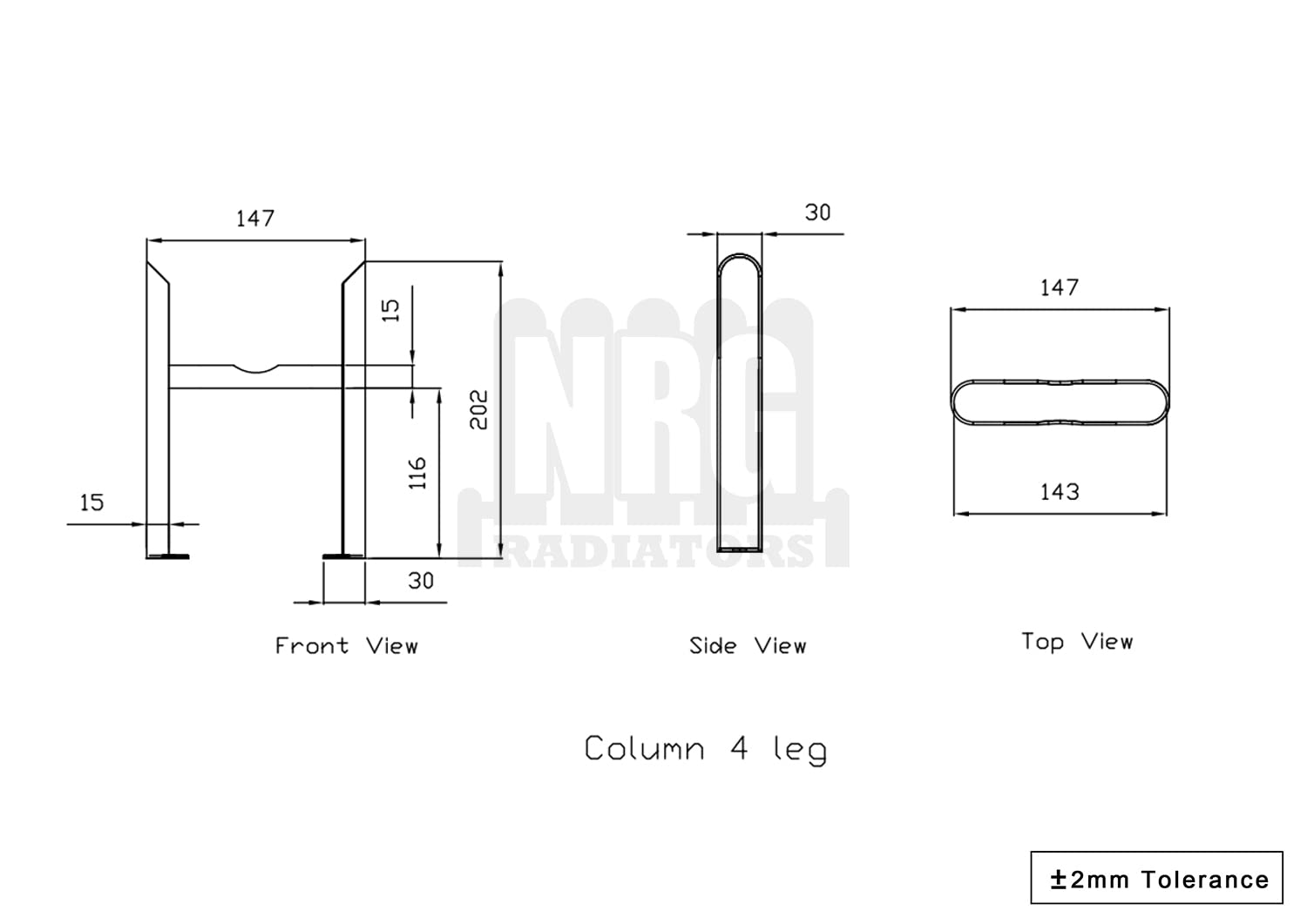Floor Mounting Feet Support Legs Kits For Cast Iron Style Oval Column - View #2