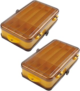 BESPORTBLE 2pcs Baits Storage Boxes Transparent Plastic Double Sided Fishing Lure Storage Box Separated Cells Cases Organizer Fishing Accessary for Outdoor Fishing